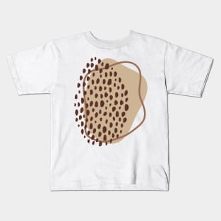 Warm Toned Dots Boho Abstract Shapes  Design Kids T-Shirt